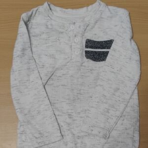 Cat & Jack Marled White and Black Long Sleeve Tee